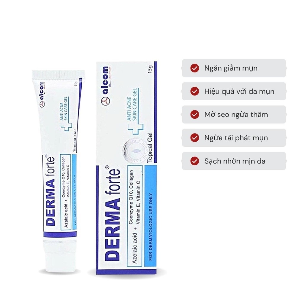 Gel Hỗ Trợ Giảm Mụn, Thâm Sẹo Và Dưỡng Da Gamma Derma Forte Gel 15g - Bản thường