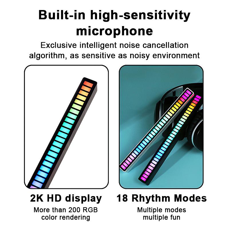 Thanh đèn Led RGB nháy theo nhạc, cảm biến âm thanh siêu nhạy đèn trang trí nhà phòng,có App điều khiển