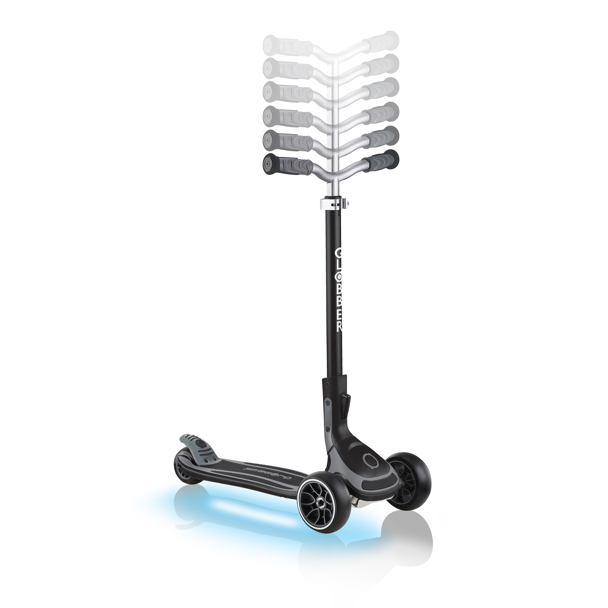 Xe trượt scooter 3 bánh GLOBBER ULTIMUM LIGHTS cho trẻ em từ 5 tuổi - Xám