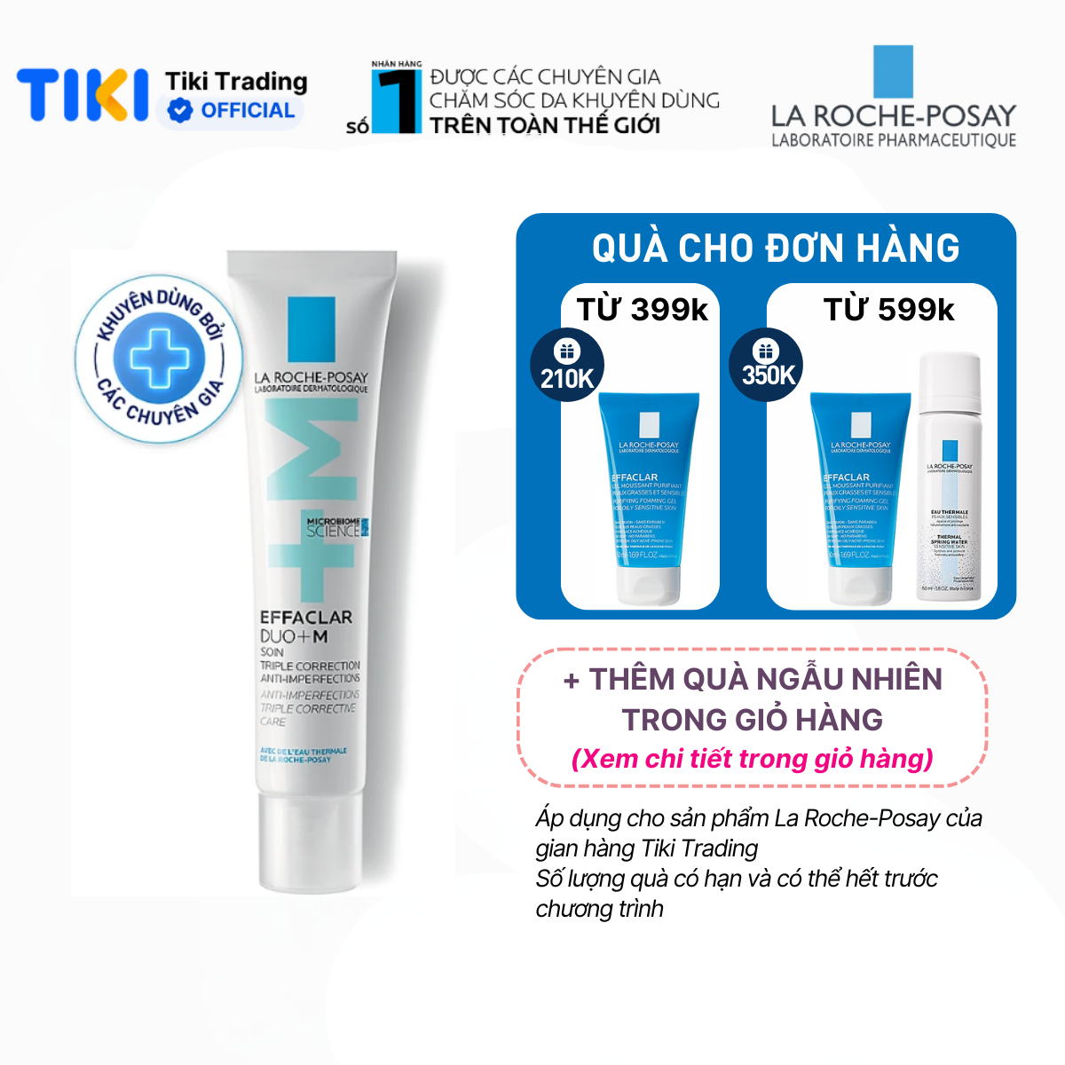 Kem dưỡng giảm mụn nhanh sau 8 giờ La Roche-Posay Effaclar Duo+ M 40ml