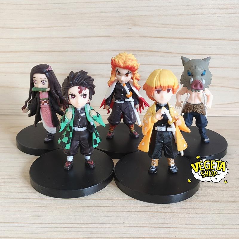 Mô hình Kimetsu No Yaiba - Mô hình thanh gươm diệt quỷ - Set 5 mẫu Tanjiro Nezuko Zenitsu Inosuke Rengoku - Cao 7,5cm