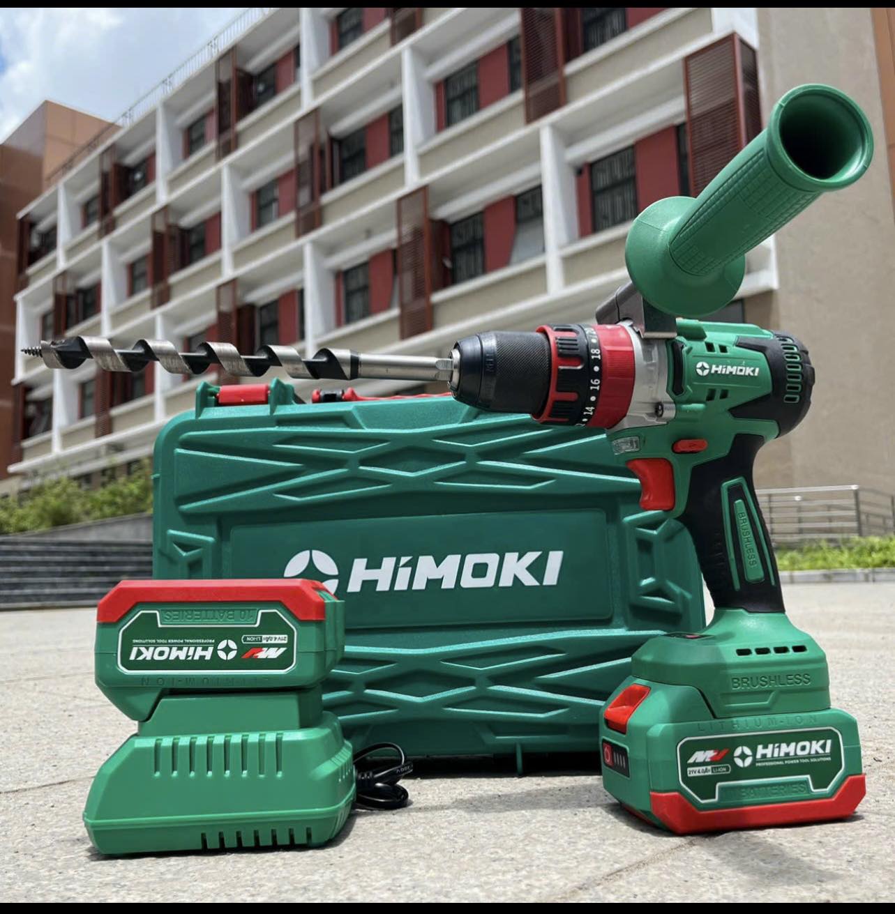 HÀNG CAO CẤP - Máy khoan từ HIMOKI AUTO LOCK 3 chức năng , có búa , sử dụng động cơ không chổi than -Siêu khỏe - HÀNG CHÍNH HÃG
