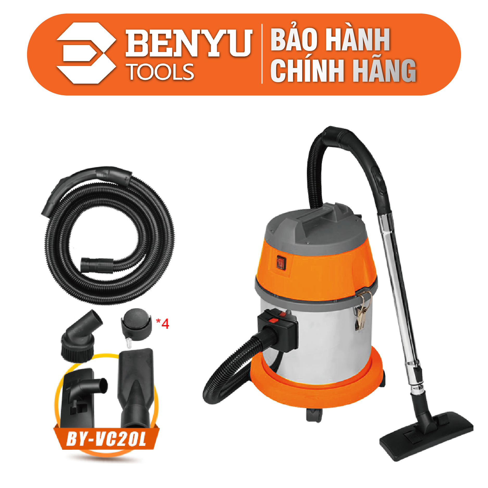 Máy hút bụi công nghiệp khô và ướt BENYU BY-VC20L - HÀNG CHÍNH HÃNG