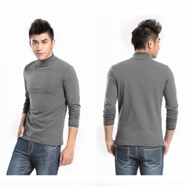 Áo giữ nhiệt Nam cổ cao 3cm ( cotton lót nỉ) - NHIỀU MÀU