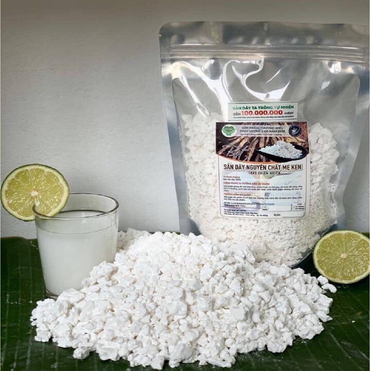 Bột sắn dây nguyên chất Mẹ Ken 1kg tặng kèm miếng lót ly