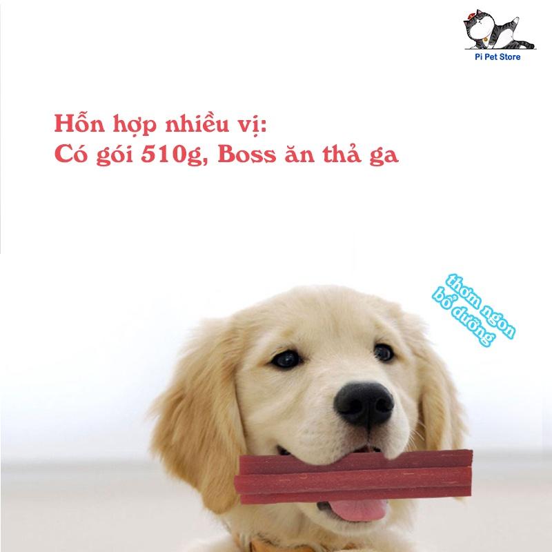 Đồ ăn vặt cho chó Pet Snack hình que gói 510g, Bánh thưởng cho chó Pet Snack