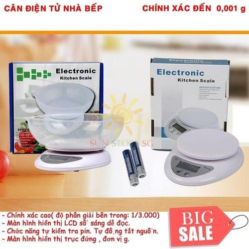 Cân Điện Tử Nhà Bếp 5kg, Cân Tiểu Ly làm bánh Chia Thực Phẩm Electronic Kitchen Scale B05