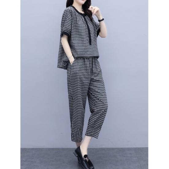 Bộ Đũi Nữ Kẻ Sọc - Thiết kế kiểu dáng đơn giản và thoải mái - Chất liệu vải đũi cao cấp