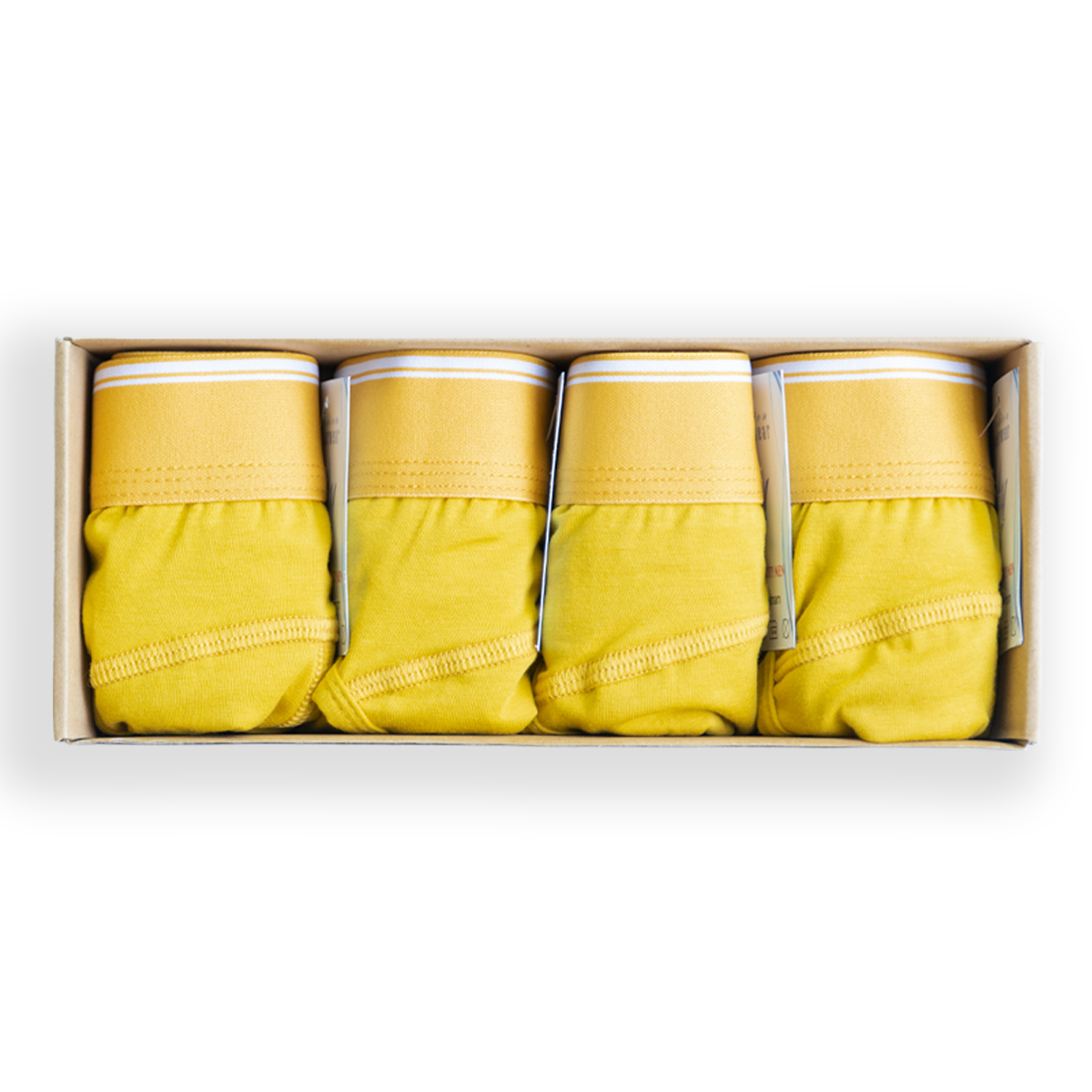 Hộp 4 Quần lót nam CITYMEN bản đặc biệt vải cotton co dãn 4 chiều cao cấp lưng trơn màu vàng