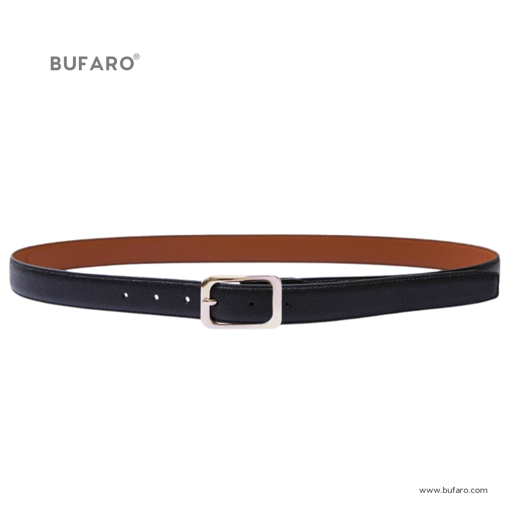 Thắt lưng unisex bản 2.9cm da bò Epsom nhập khẩu cao cấp với đầu khóa hợp kim chống gỉ.