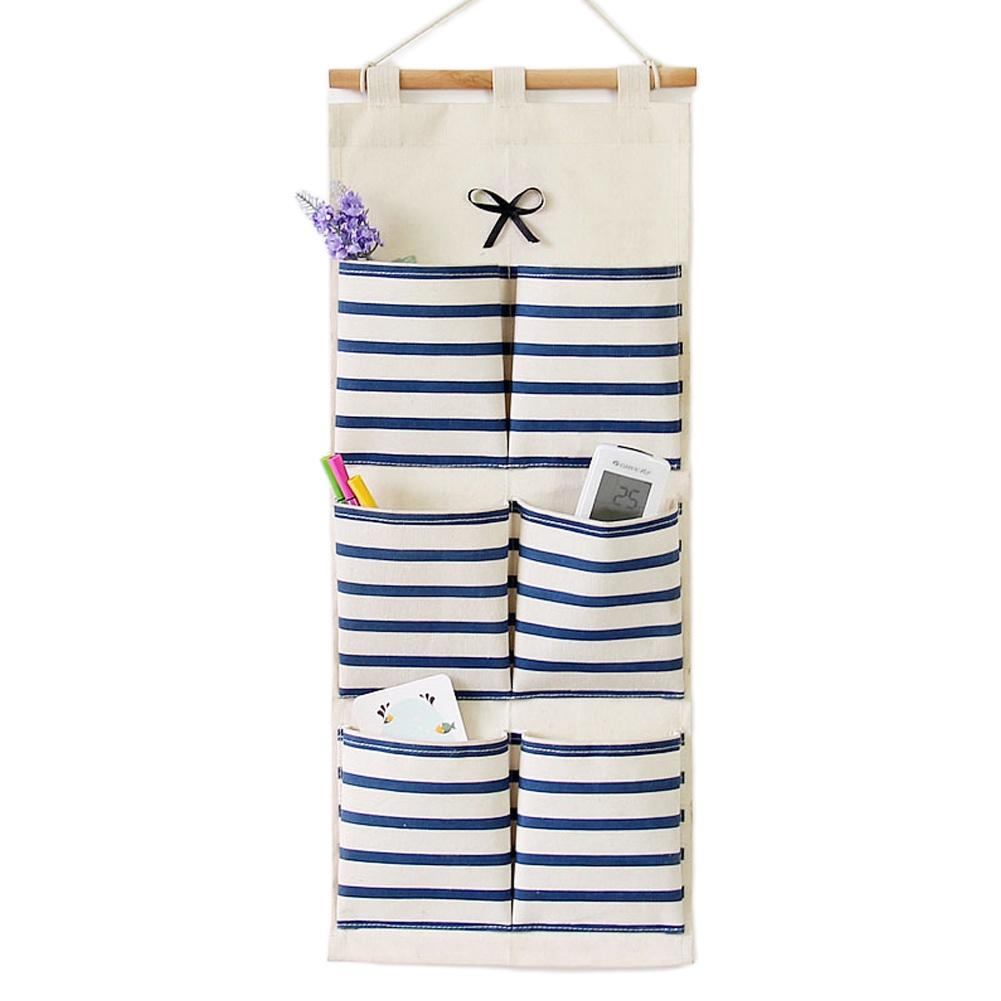 AA Hanging Storage Bags 6 Pocket Hanging Storage Bag Wall Hanging Storage Bag Linen Hanging Storage Bag