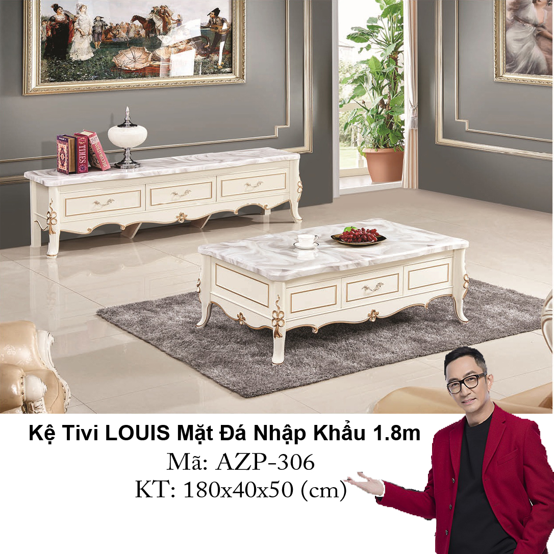 Kệ Tivi LOUIS Mặt đá AZP-TV306 / Dòng Cao Cấp - Hàng Nhập Khẩu