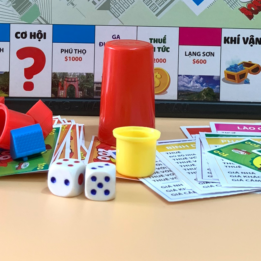 Cờ Tỷ Phú Việt Nam Monopoly Phiên Bản Các Địa Danh Kèm 4 Ngựa Gỗ Hỗ Trợ Chơi Vui Nhộn Hơn