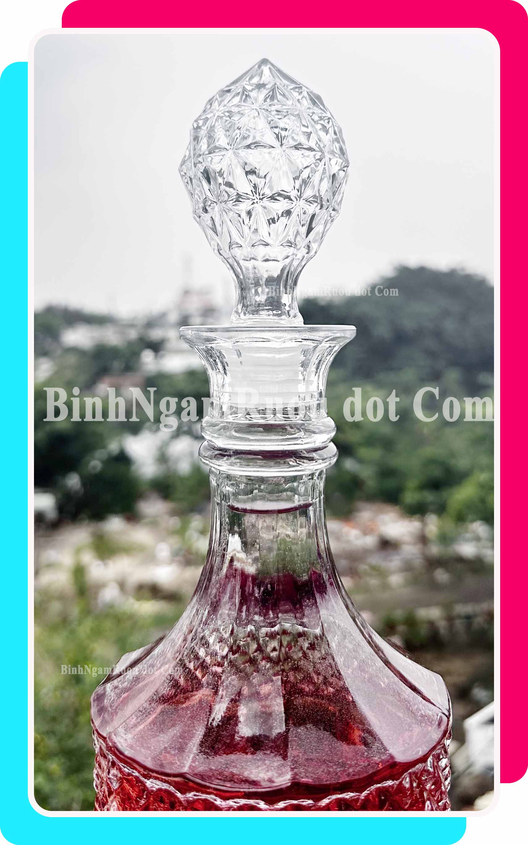 C54 Chai Đựng Rượu Thủy Tinh Dáng Chai Nữ Hoàng Nắp Thủy Tinh Sang Trọng - Cao Cấp 800ml - Đẹp Cao Cấp - Nắp Kín Thủy Tinh Trong - Quà Biếu Sang Trọng