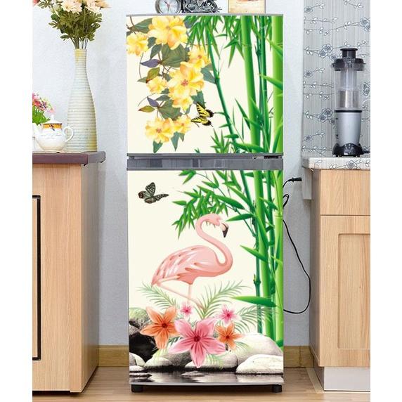 DECAL DÁN TỦ LẠNH MẪU HỒNG HẠC 5 ĐẸP - BỀN - SANG