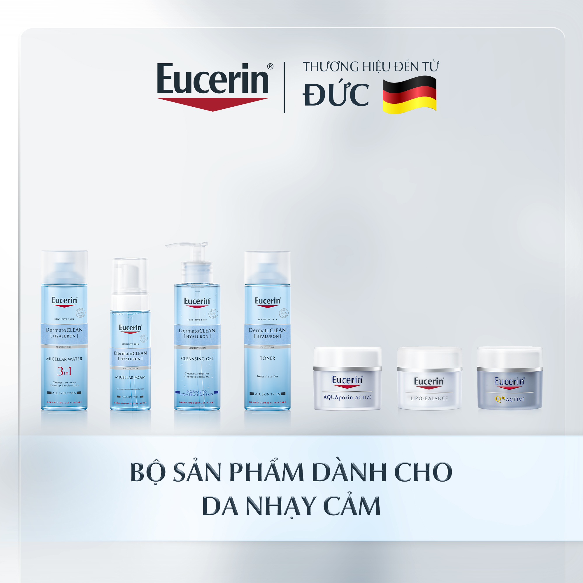 Nước tẩy trang dịu nhẹ cho da nhạy cảm Eucerin DermatoCLEAN Micellar 100ml