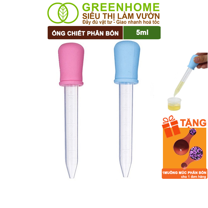 Ống Pipet Greenhome, 5Ml, D15Cm, Chiết Phân Bón Dạng Nước, Có Vạch Định Lượng, Đa Năng, Tiện Dụng - 1 Ống Chiết