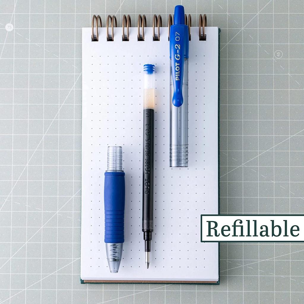 Bút Gel nhiều mực nhất PILOT G2 Premium Refillable & Retractable Rolling Ball Gel Pens, 1 cây màu xanh hoặc màu đen