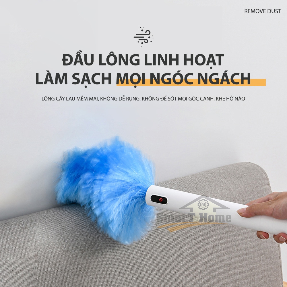 Chổi Lông Quét Bụi Tĩnh Điện Tự Động 360° LongTime Vệ Sinh Đa Năng Vệ Sinh Nhà Cửa , Nội Thất Ô Tô - Hàng Chính Hãng