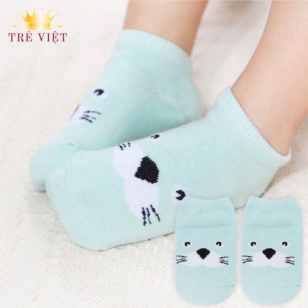 Tất len hình thú Kidsock ngộ nghĩnh, tất len chống trượt cho bé trai/gái size từ 1-3 tuổi, giữ ấm đôi chân của bé