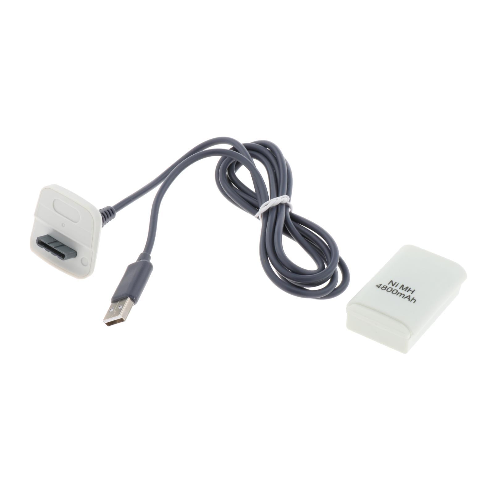 600mAh Controller Battery Covers 1.5M Cable, Rechargeable Replace Parts for Xbox