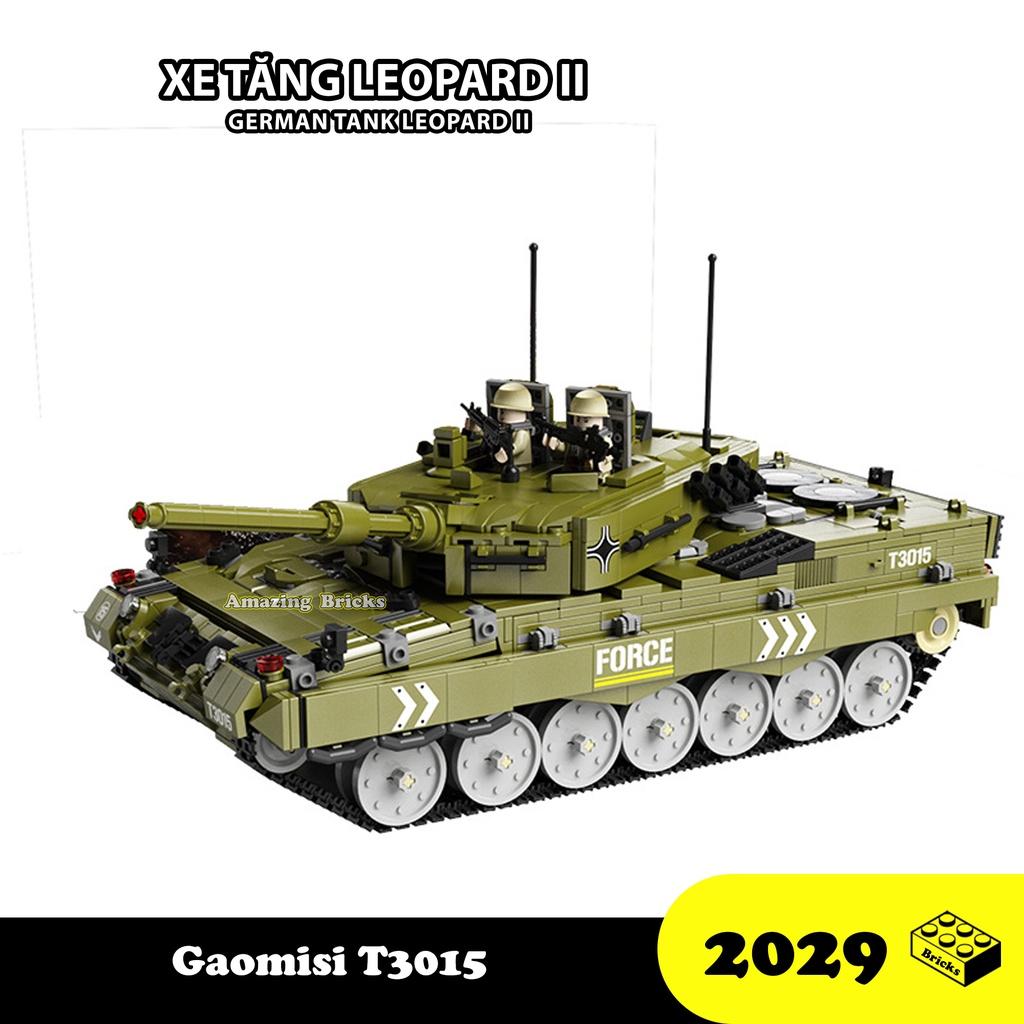 Đồ chơi Lắp ráp Xe Tăng Đức Leopard II, Gaomisi T3015 Amored Tank, Xếp hình thông minh, Mô hình quân sự