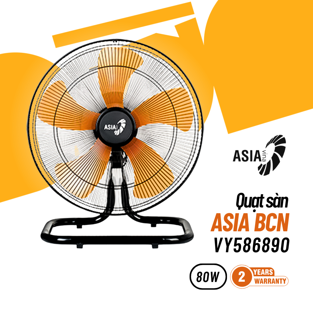 (ASIA) Quạt sàn, quạt chân quỳ ASIA Heavy Duty Bán công nghiệp 5 cánh 80w-Hàng chính hãng 