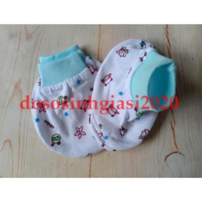 Bao tay chân cho bé-Set 5 đôi bao tay chân cổ bo