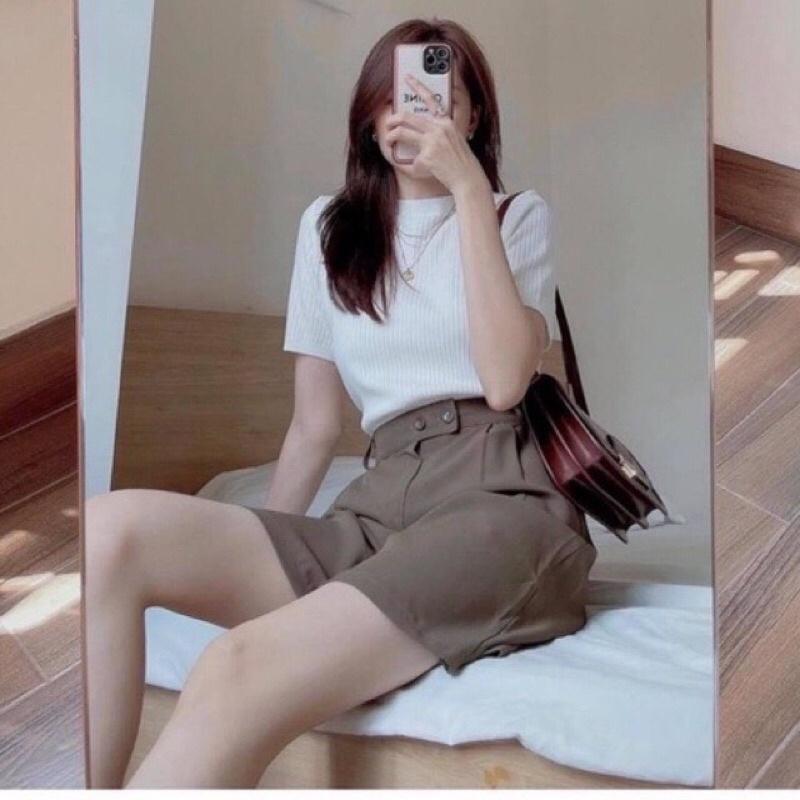 3029. ÁO LEN GÂN TAY NGẮN BASIC