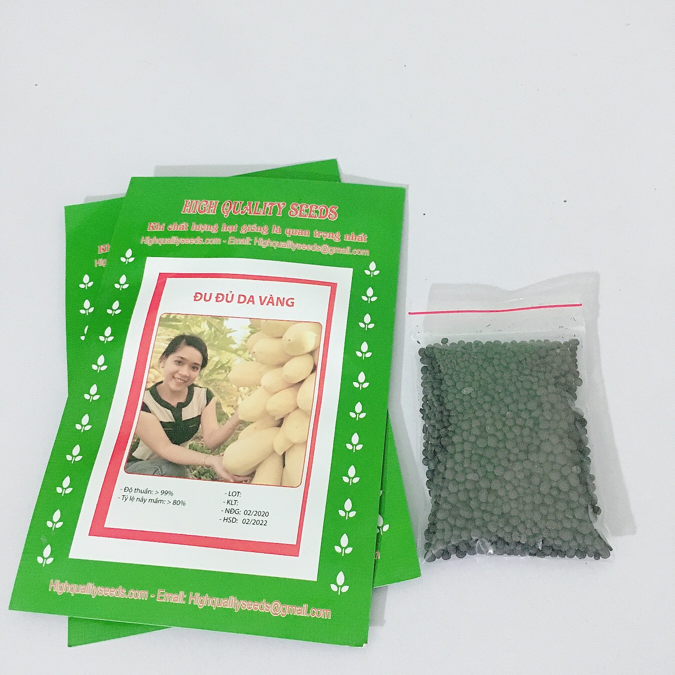 Combo 02 Gói Hạt Giống Đu Đủ Da Vàng - Tặng Kèm Phân Bón