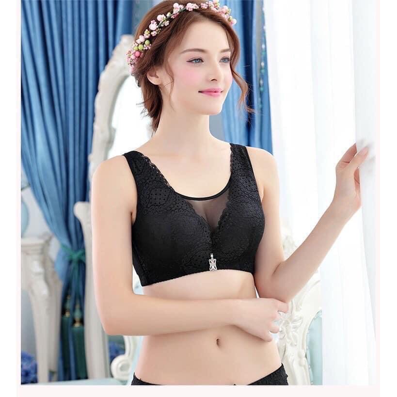 ÁO LÓT NỮ KHÔNG GỌNG KHÔNG ĐỆM NÂNG NGỰC BẢN LƯNG TO PHỐI REN
