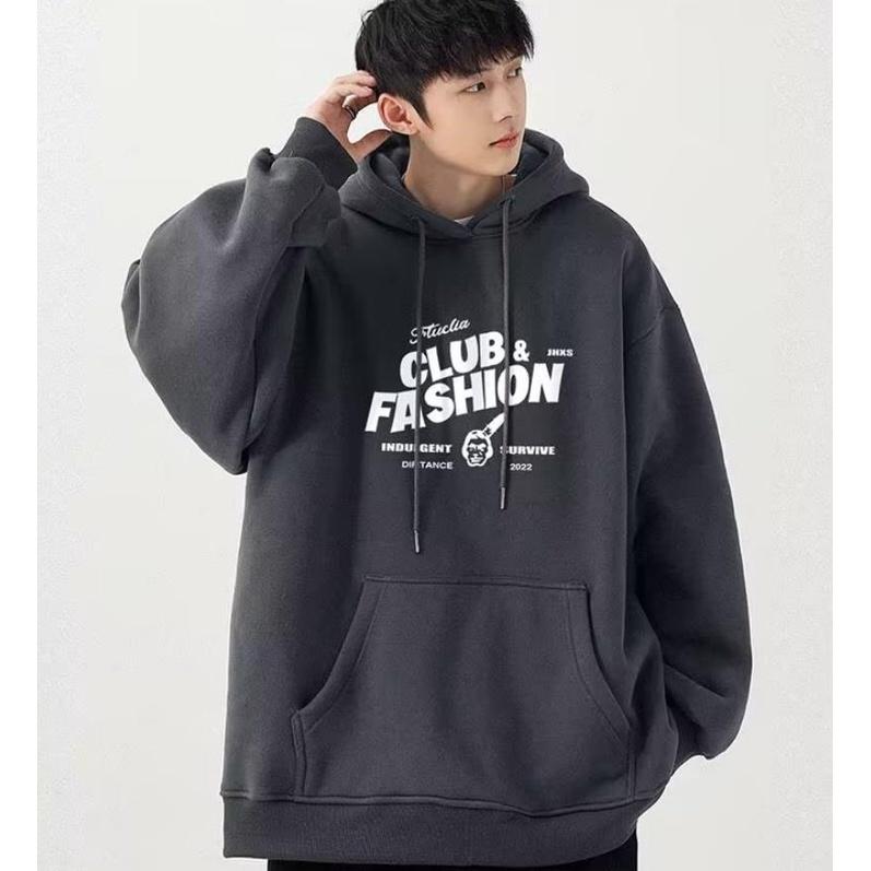 Áo Hoodie Tay Dài Oversize In Hình Thời Trang Hàn Quốc Dành Cho Nam Nữ