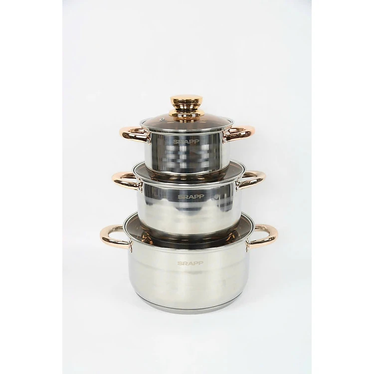 Bộ Nồi 3 Món Inox SRAPP SH-368 - Hàng Chính Hãng