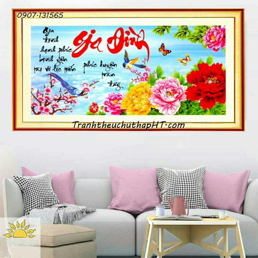Tranh đính đá gia đình LV176: 87*45cm - Tự đính