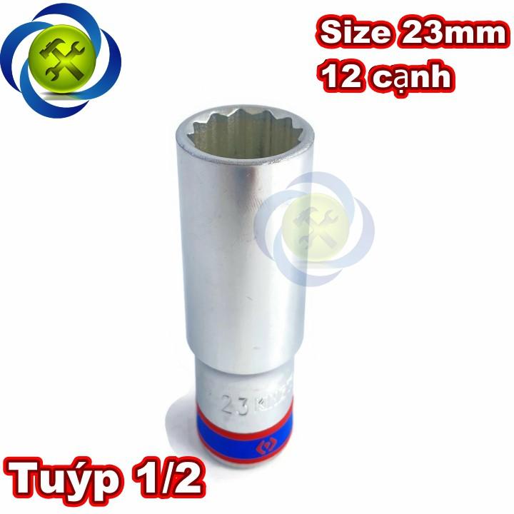 Tuýp 23mm 1/2 Kingtony 423023M loại dài 12 cạnh màu trắng