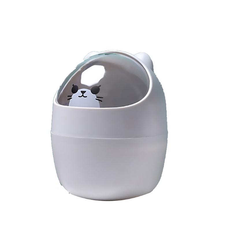 Thùng rác mini để bàn thiết kế nắp lật kiểu hoạt hình dễ thương sáng tạo đa năng