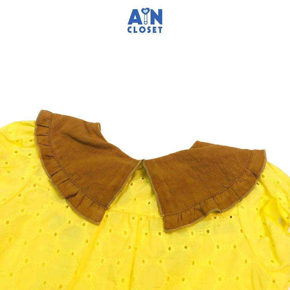 Bộ quần áo lửng bé gái họa tiết Bi thêu vàng quần nâu - AICDBGTUF8M0 - AIN Closet