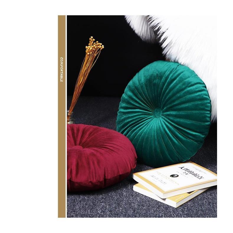 Gối Tựa Lưng Hình Tròn Bằng Nhung Trang Trí Ghế Sofa/Nhà Cửa