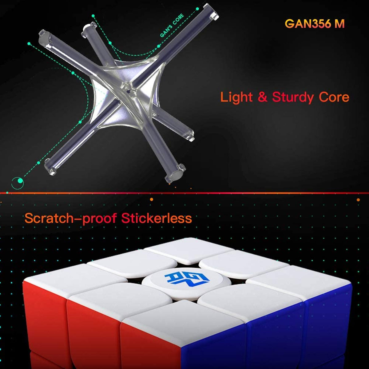 Rubik Gan 356 M 3x3 Có Nam Châm. Rubik 3x3 Cao Cấp Chính Hãng GAN CUBE. Đồ Chơi Trí Tuệ | The Gioi Rubik
