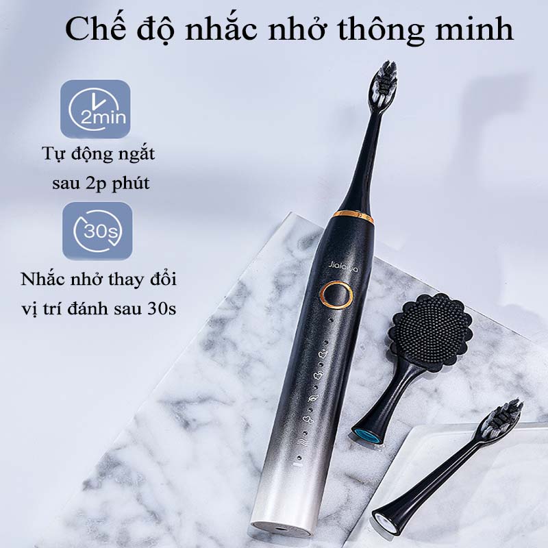 Bàn Chải Đánh Răng Điện JIALAIYA 5 in 1 Cao Cấp Tẩy Trắng Răng Máy Đánh Răng Lông Mềm Cho Bé