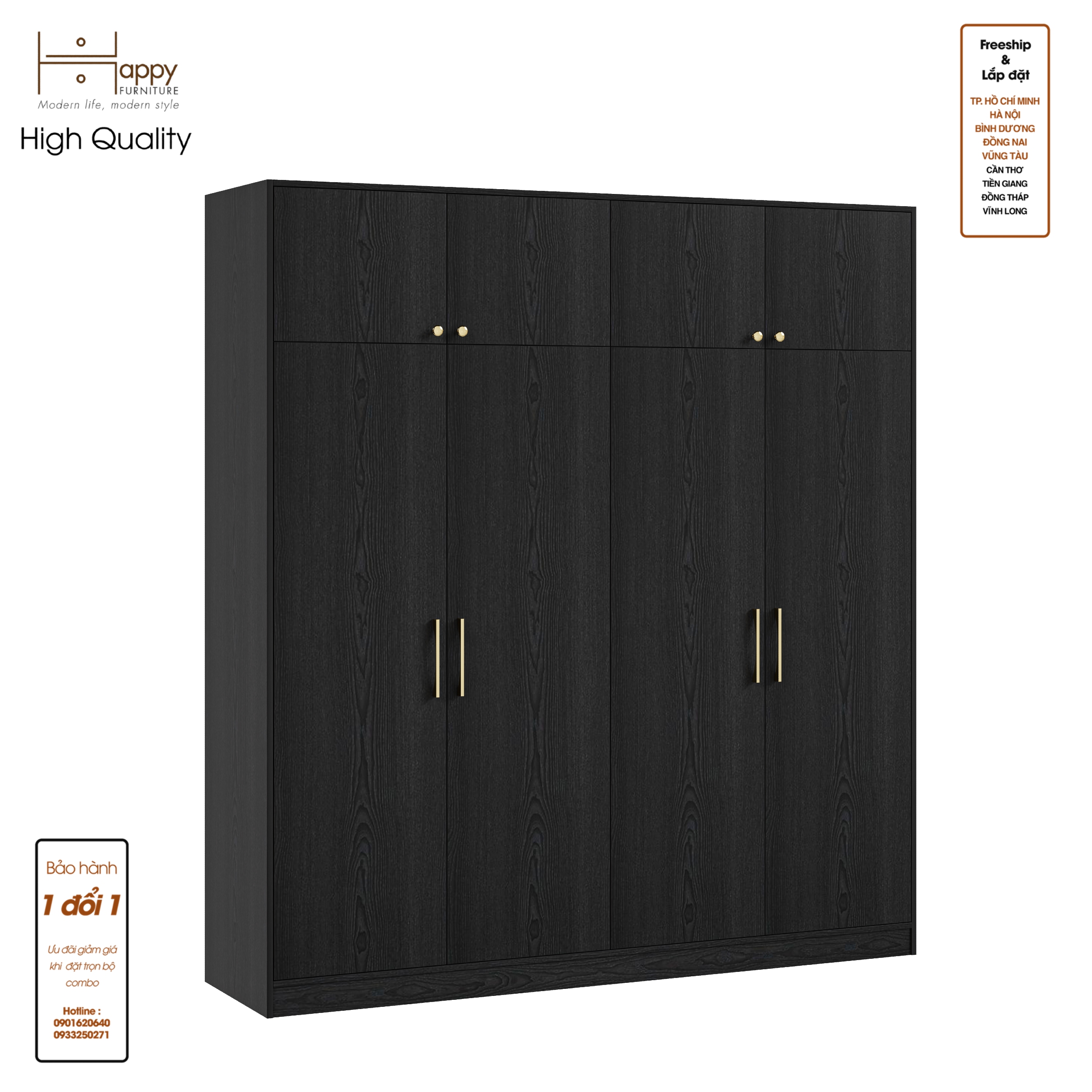 ELEGANT, Tủ quần áo 2mx2m2 , 200cm x 54cm x 220cm , TCM_047