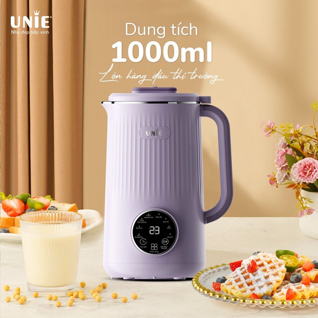 Máy Làm Sữa Hạt Đa Năng Mini UNIE UMB10 (Model 2023) 8 Chức Năng, Dung Tích 1L - Hàng Chính Hãng