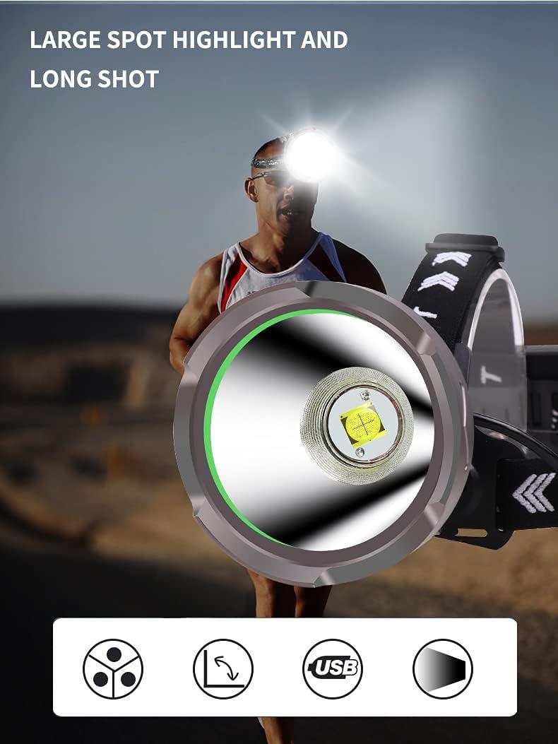 Đèn Pha LED Sạc Cường Độ Sáng 15000 Lumens, Chiếu Xa XHP90 Đèn Pha LED Cực Mạnh 4 Chế Độ Đèn Pha Đèn Pin Đèn Pha Với Chóa Nhôm