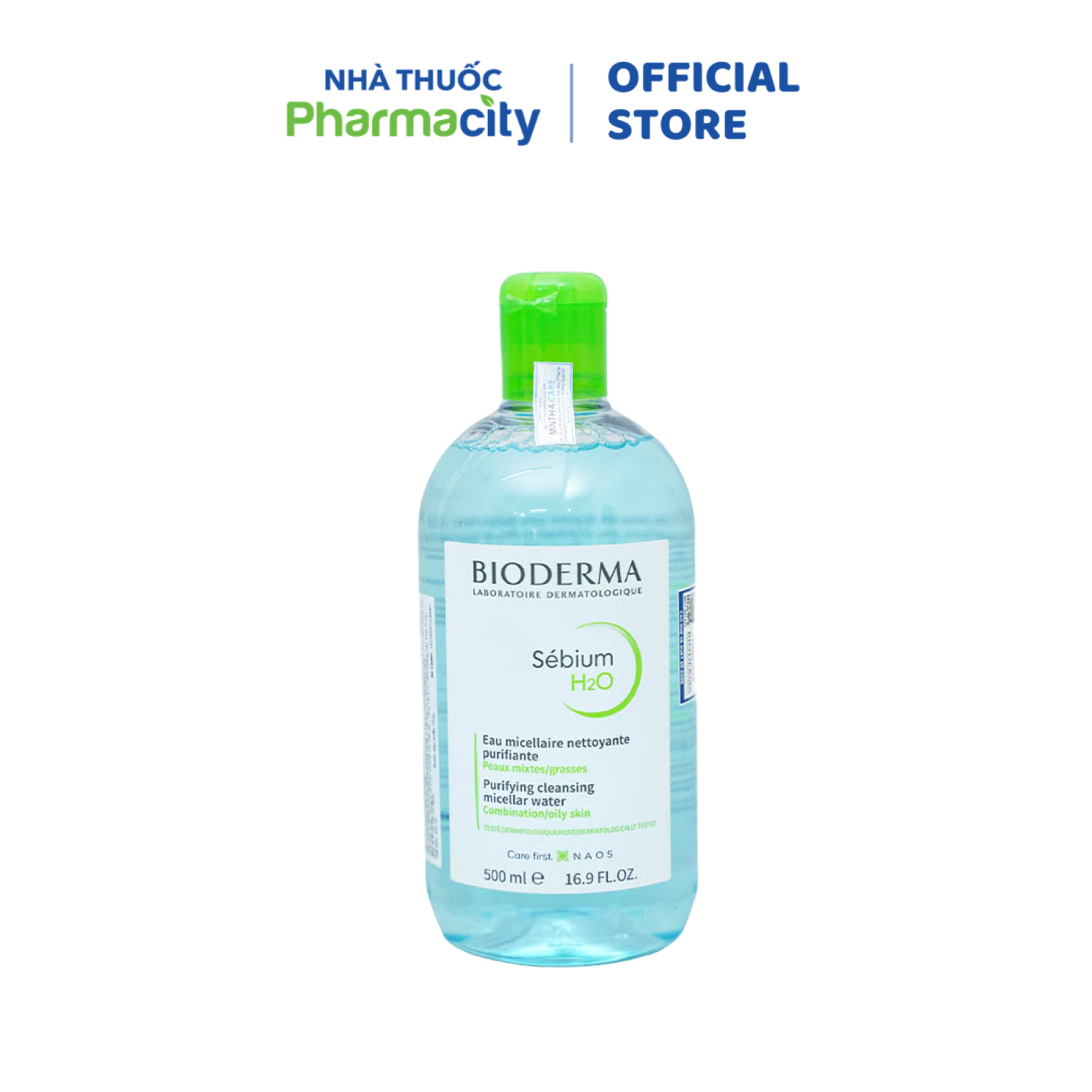 Nước tẩy trang và làm sạch BIODERMA Sebium H2O dành cho da hỗn hợp đến da dầu (Chai 500ml)