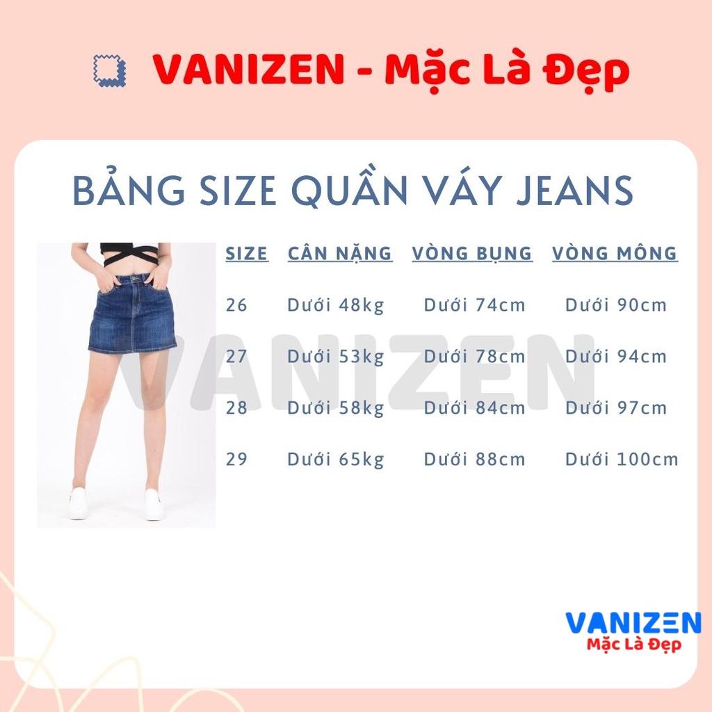 Chân váy jean nữ có quần bên trong đẹp lưng cao cạp cao trơn gấu căn bản hàng cao cấp mã 408 VANIZEN