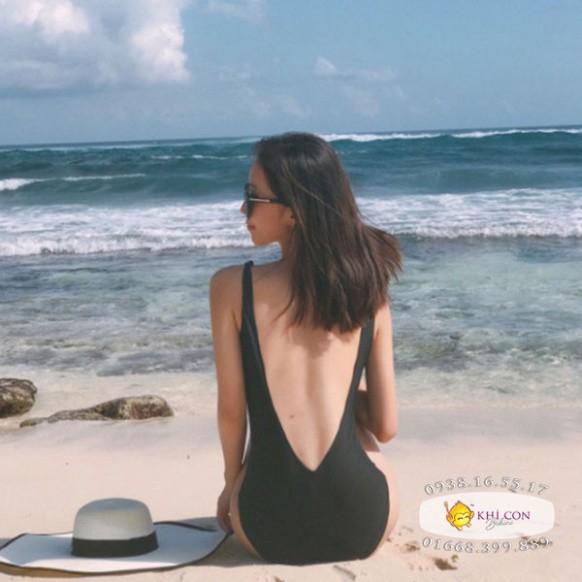 Bikini đi biển cao cấp khoét V lưng sâu sexy màu đen (hình chụp