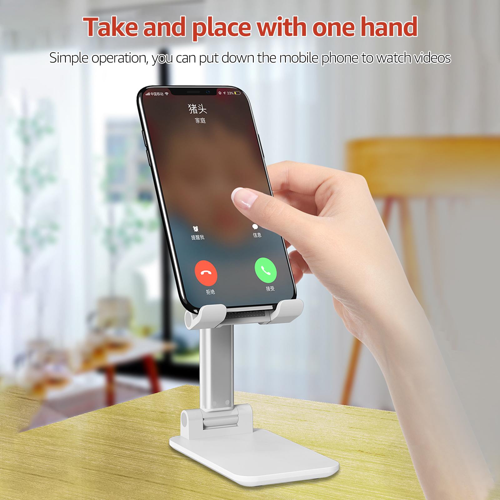 Giá đỡ điện thoại di động chiều cao chân đế có thể điều chỉnh được hoặc gặp lại được