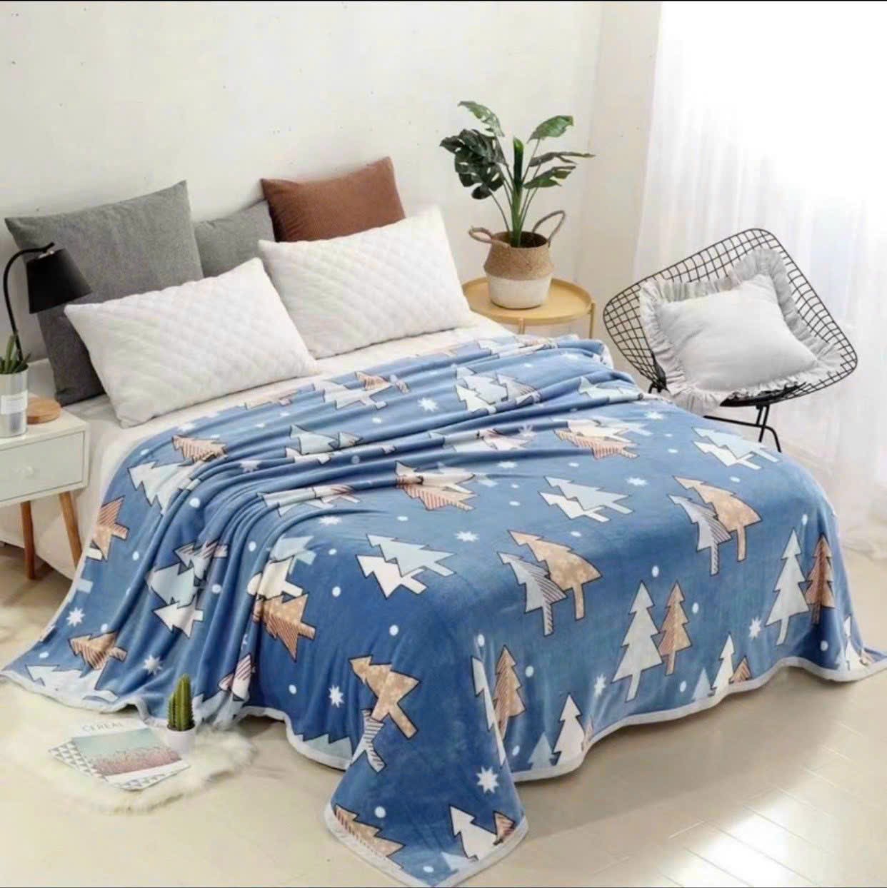 Chăn lông tuyết sữa hàn quốc in hình siêu đẹp siêu mềm mịn kích thước. 2mx2m2