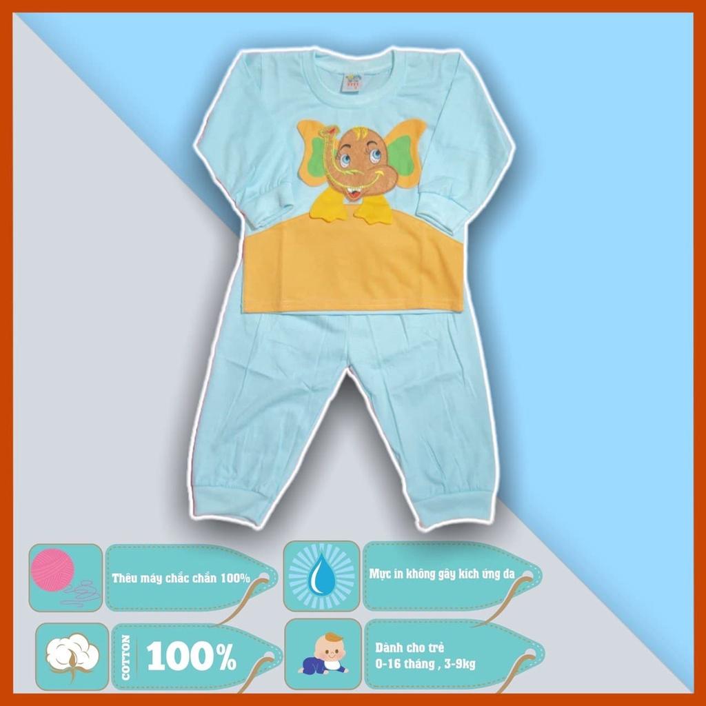 Set áo quần trẻ em sơ sinh thêu chú voi cute - 5 màu - dành cho trẻ 3 - 9kg - cotton 100%
