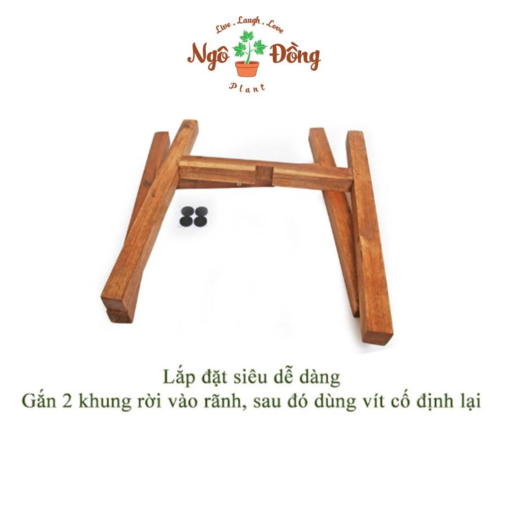 Đôn Kê Nâng Chậu Cây Cảnh Chậu Hoa 1 Tầng C42cm Bằng Gỗ Tràm Tự Nhiên Trang Trí Trong Nhà Ngoài Sân Vườn